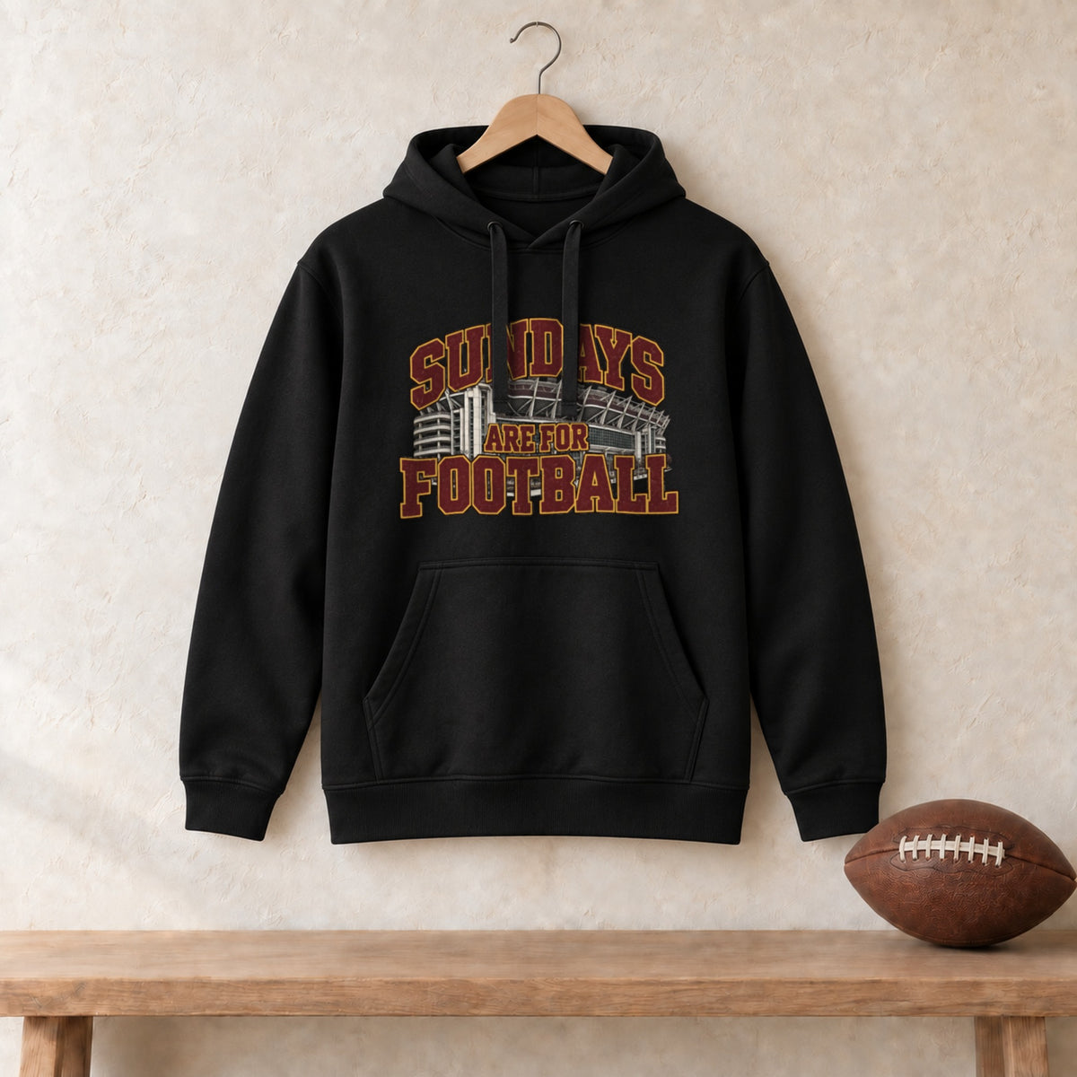Hoodie Black, Washington Sundays Are For Football hoodie in black