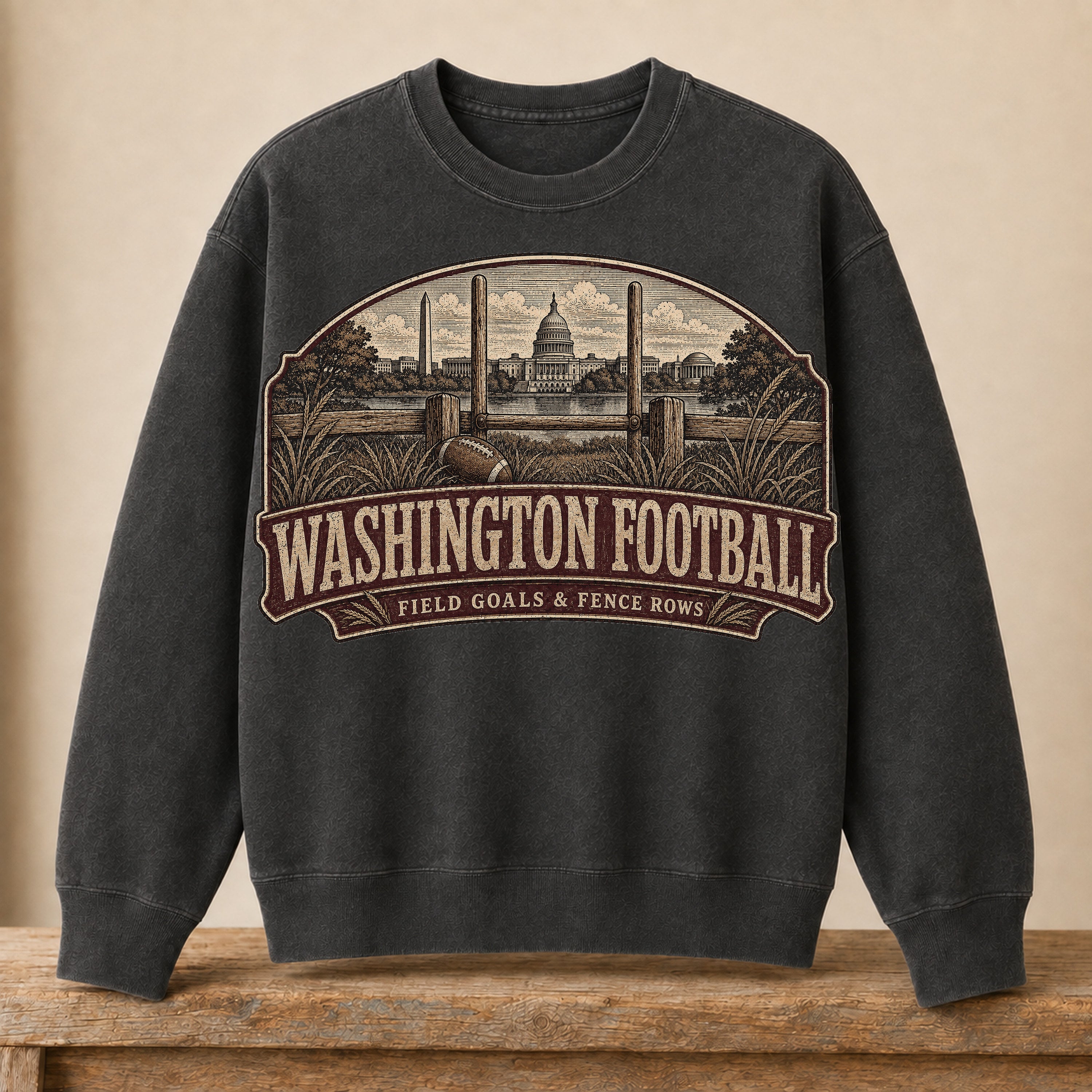 Washington Football Crewneck | Field Goals & Fence Rows | Vintage City Game Day Crewneck
