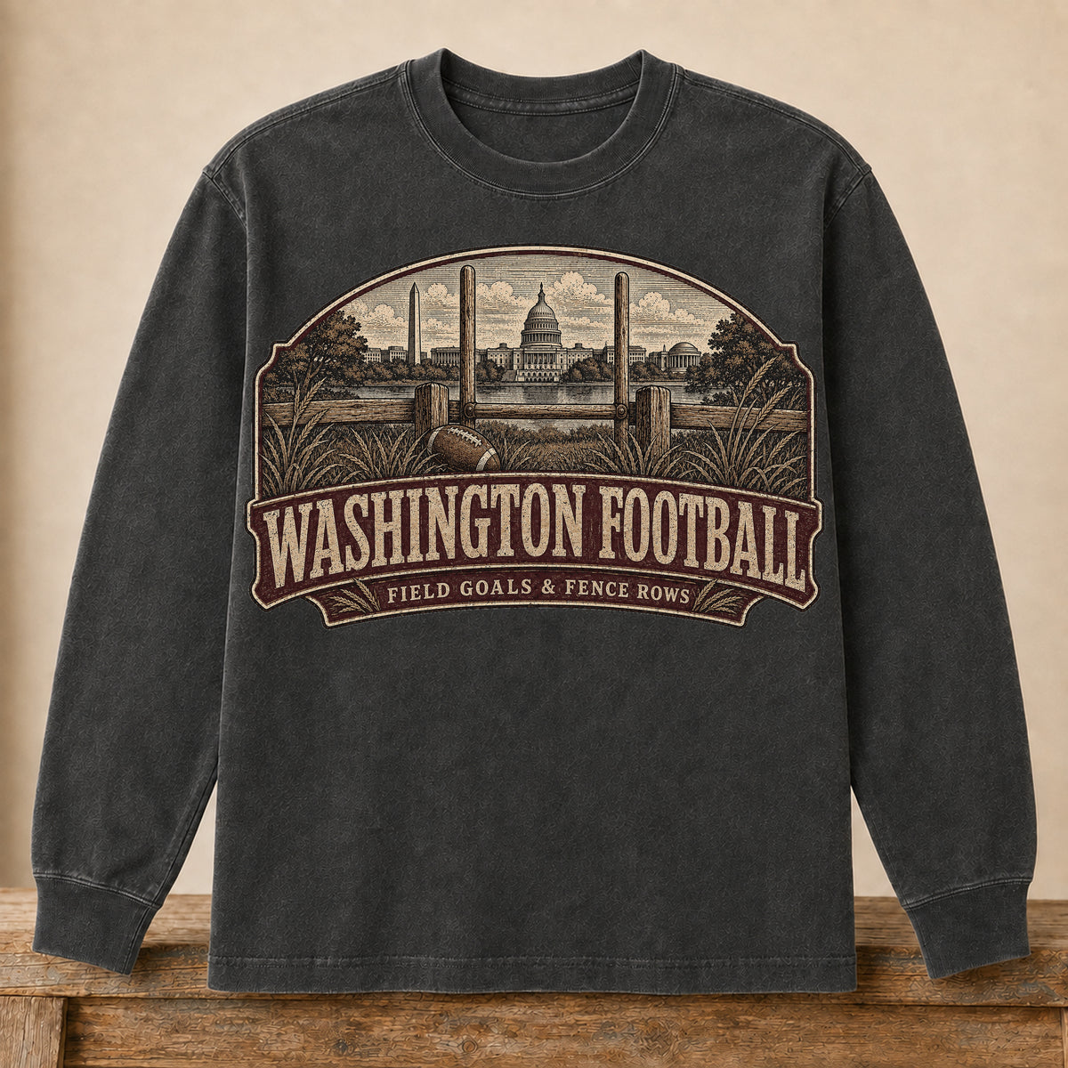 Washington Football Long Sleeve | Field Goals & Fence Rows | Vintage City Game Day Long Sleeve